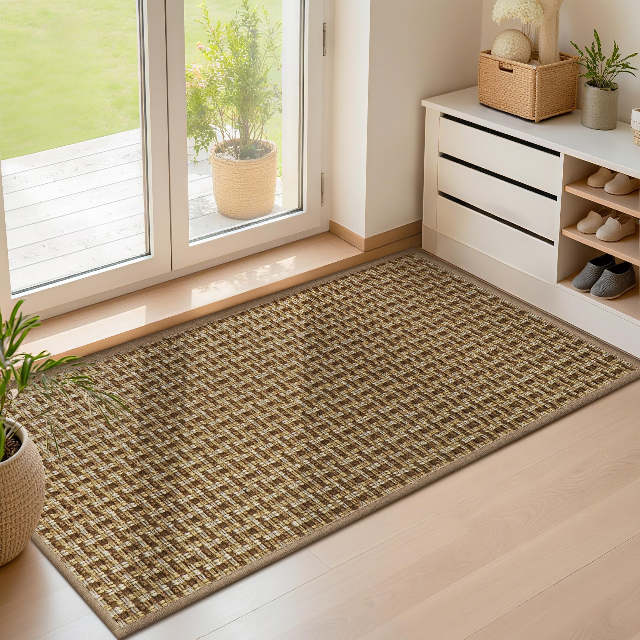 Ultra Thin Khaki Door Mat - Non Slip Entryway -14