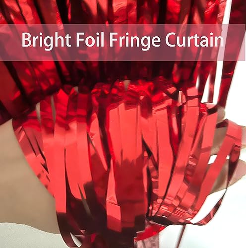 Miniatura 7 de 2 telón de fondo de decoración de fiesta de 3.28 x 6.56 pies, cortina de flecos de papel de aluminio con flecos, fondos de fotos, decoraciones