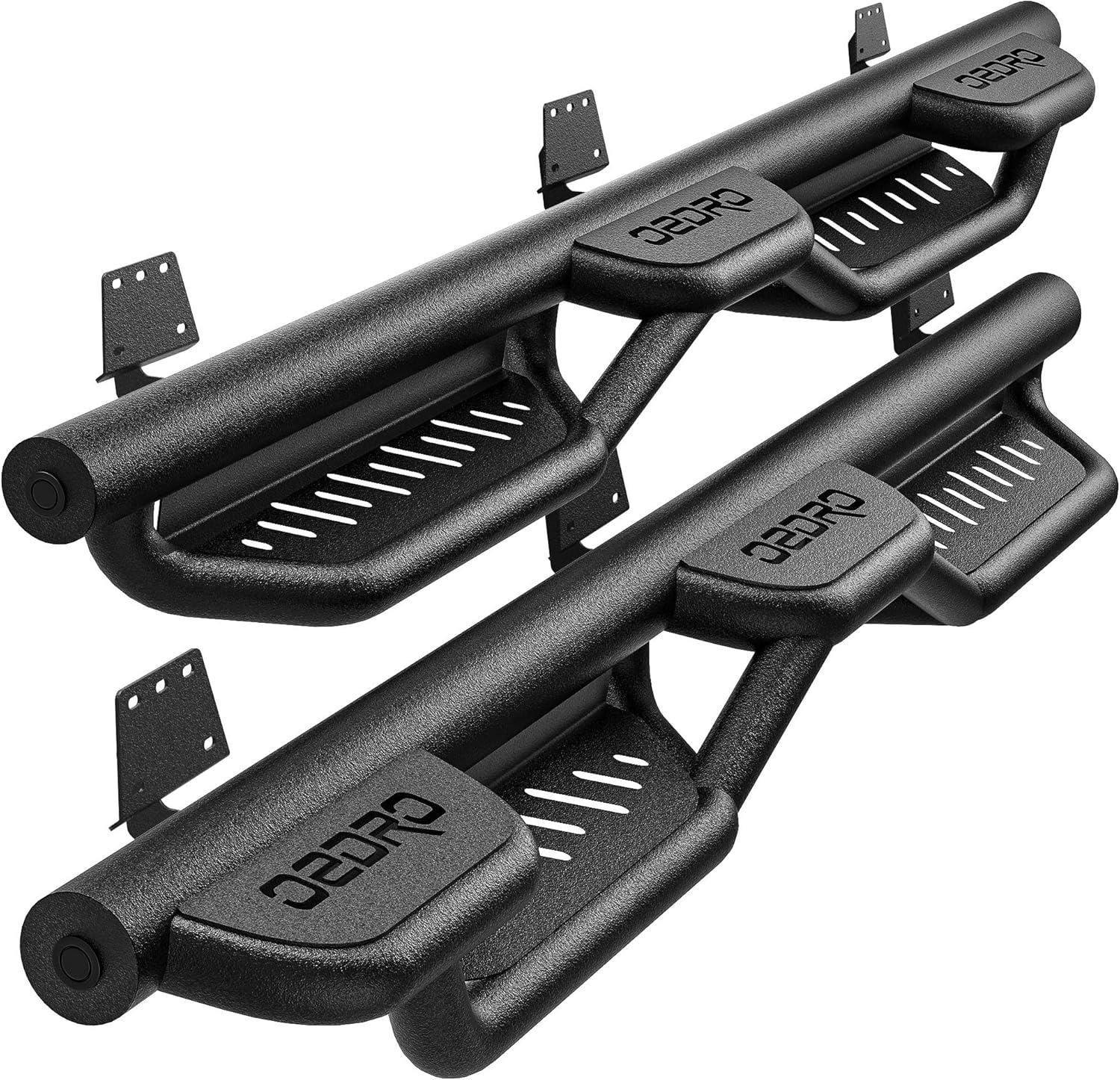 AUTOSAVER88 Running Boards Compatible with 2019-2026 RAM 1500 Crew Cab, Two Stairs Side Steps Black Rail Drop Nerf Bars