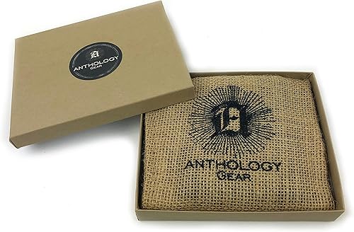 Miniatura 8 de Cartera minimalista de cuero plegable - con soporte para púas de guitarra de cuero de grano completo por Anthology Gear, acero envejecido,