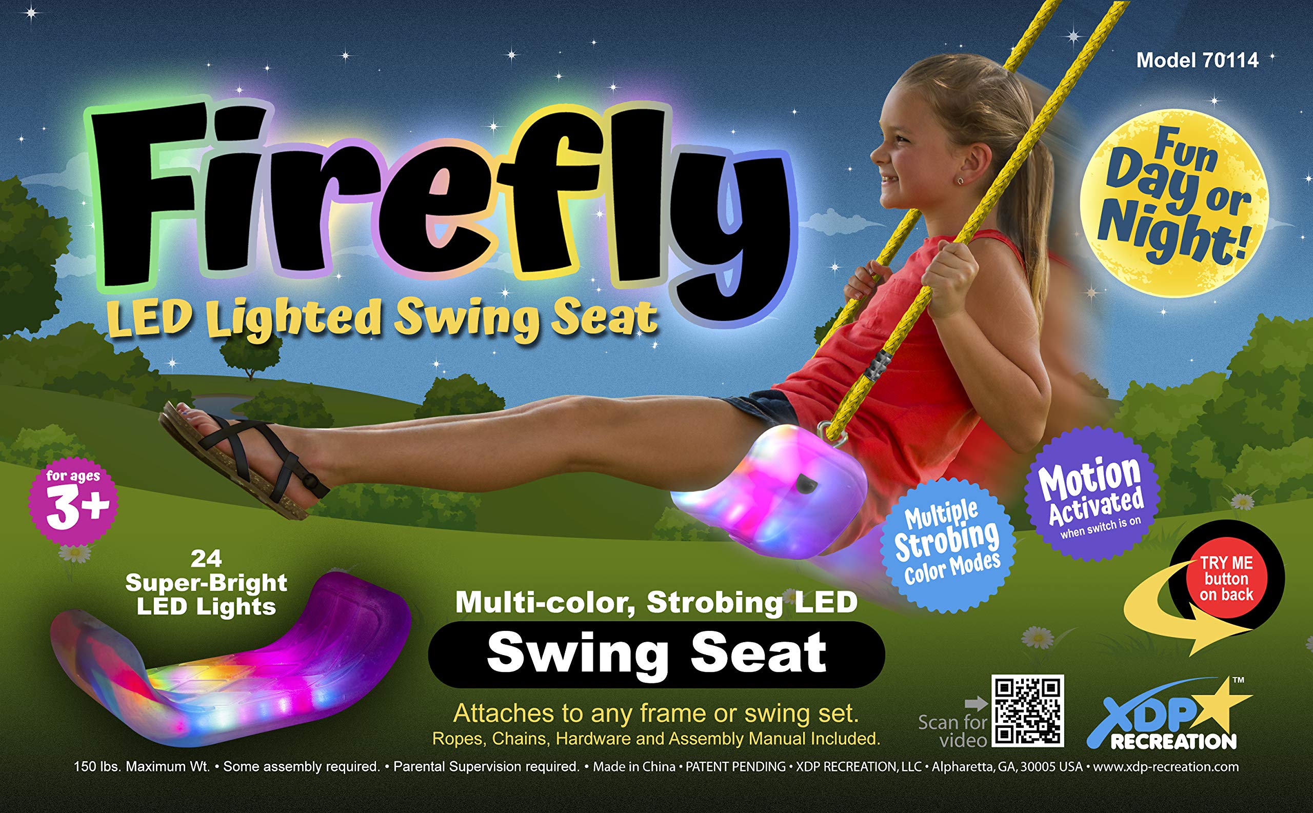 XDP Recreation Fun Forever Plus - 6' Water Slide, Ground Tarp & Firefly LED Swing Set - Metal Swing with 8 Seats - Image 9