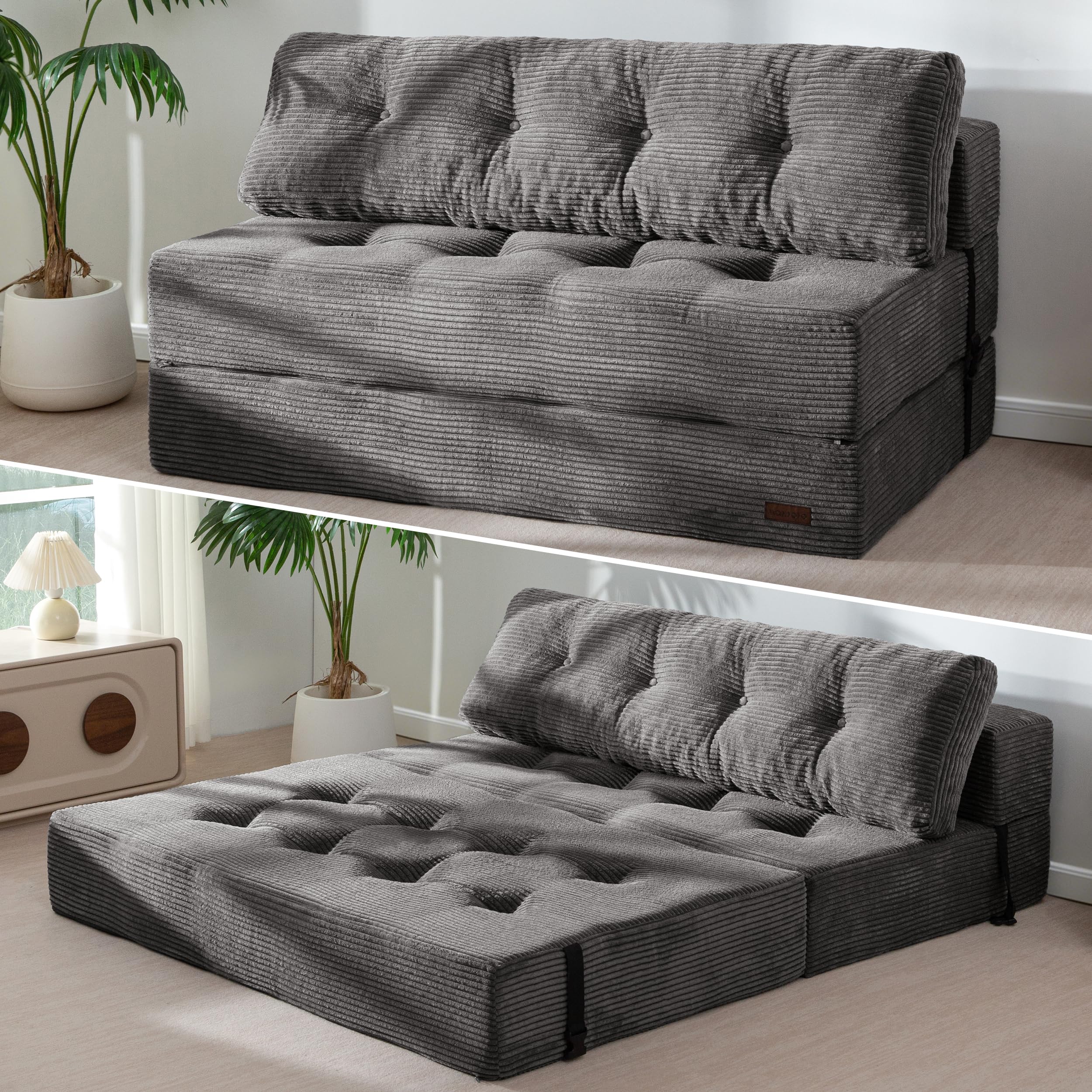 MAXYOYO Folding Sofa Bed, Convertible Chair Bed with Pillow