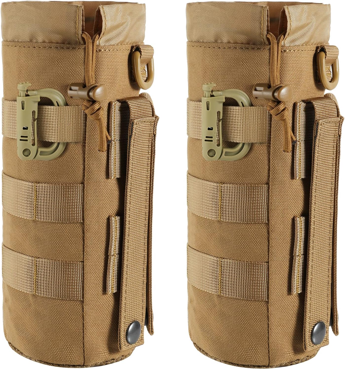 FRTKK 2 Pack Molle Pouches & 2 Pack Tactical MOLLE Water Bottle Pouches