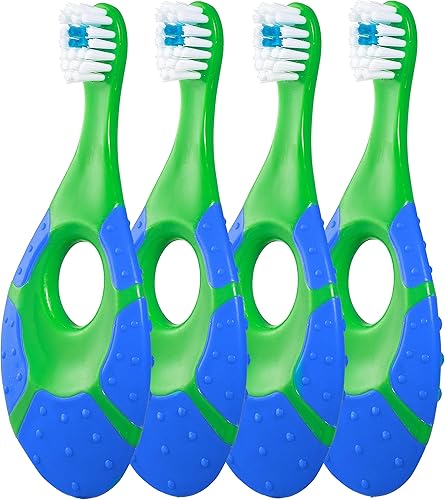 Miniatura 5 de Farber Baby  Cepillo de dientes para niños pequeños (paquete de 4) - Cerdas extra suaves, sin BPA, mango calmante para el anillo de dentición, 0-2