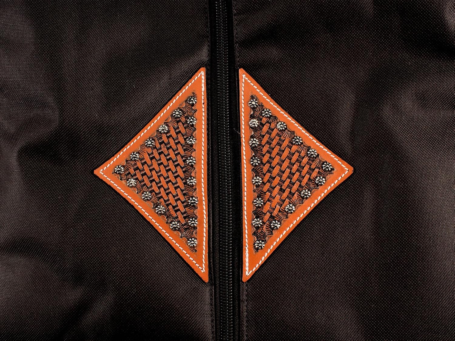 Tahoe Premium Durango Western Halter, Bridle/Headstall Carry and Storage Bag - Three Layer Waterproof Padded Construction with Hand Grip - Folds for Easy Storage - Hand Tooled Basket Weave Leather Accents