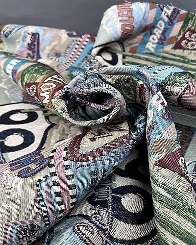 Miniatura 5 de FABRIC EMPIRE - Tela de tapiz clásica inspirada en la ruta retro 66, Motel, Diner, Tema de gasolinera - 56 pulgadas de ancho, vendido por The