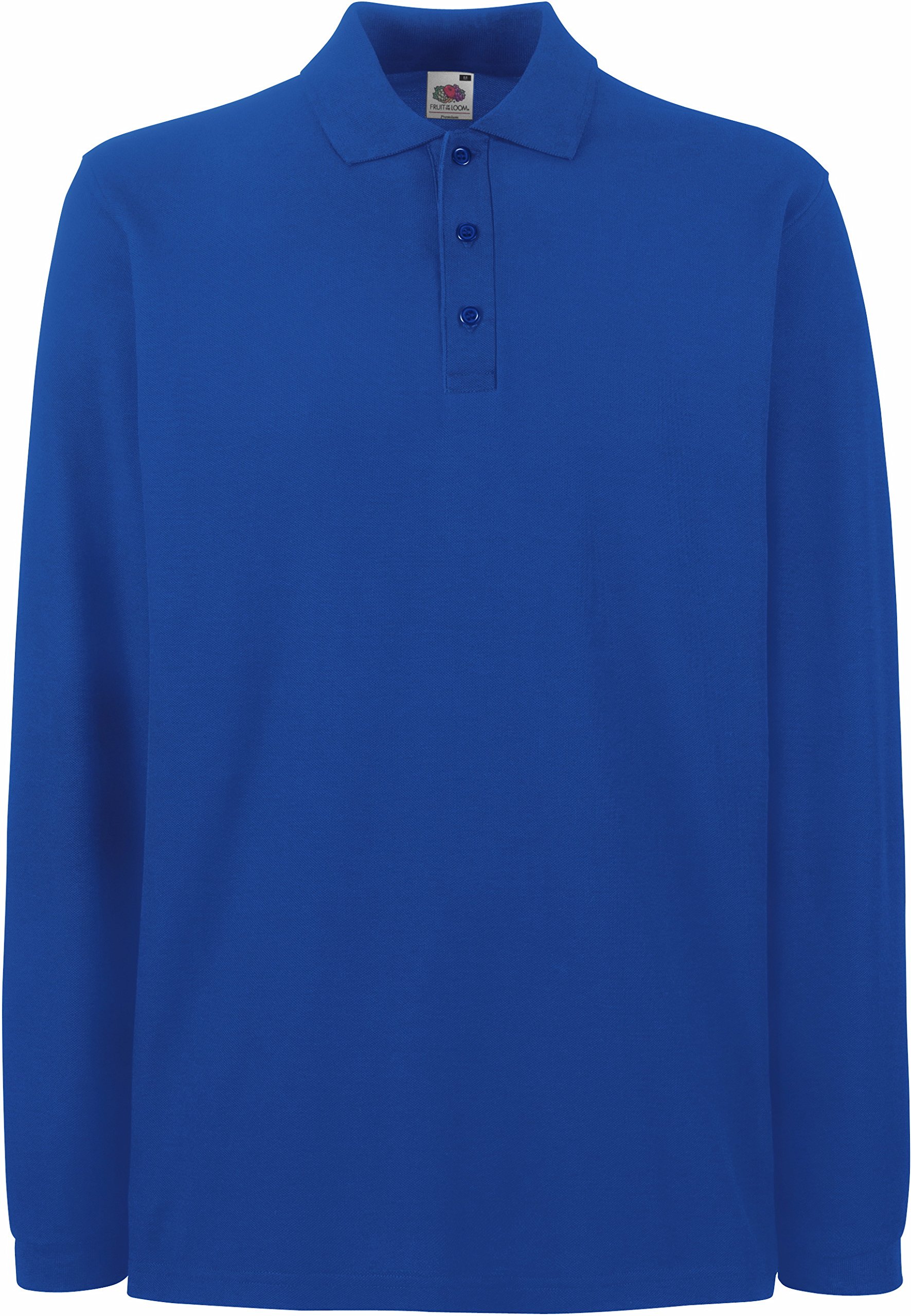 Fruit of The Loom Premium Long Sleeve Polo Royal 2XL