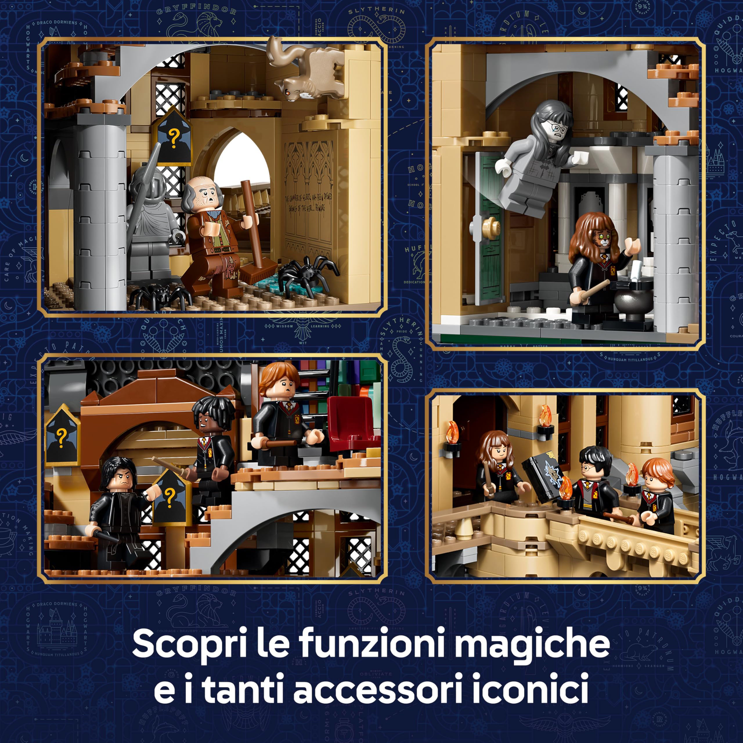 LEGO Harry Potter Castello di Hogwarts: Ala Est Giocattolo - Modello in Miniatura con 13 Minifigure e Patronus da Collezione - Decorazione Cameretta - Regalo per Bambine e Bambini da 10 Anni - 76473