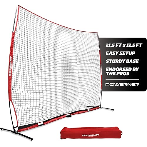 PowerNet Portable Sports Rebounder -Basketball, Volleyball, Soccer, Baseball, Softball and Lacrosse, Backyard & Garage Backstop, Indoor Outdoor Safety Net for Protection