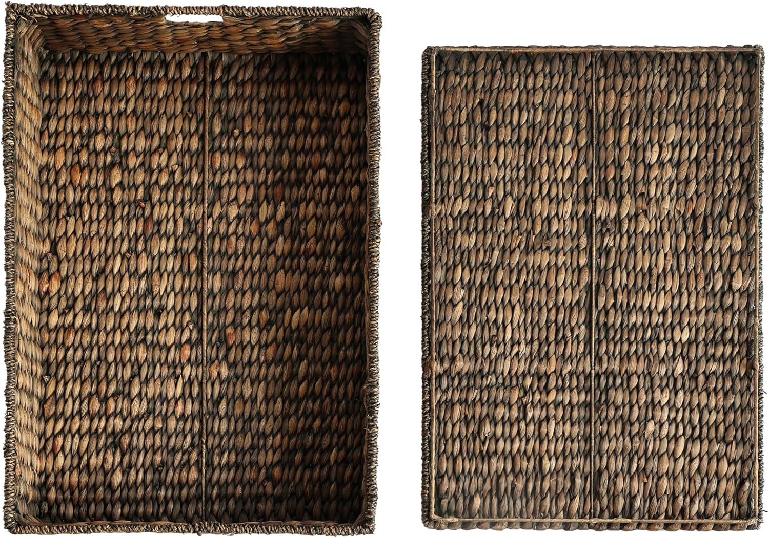 Eyely KSB2015B Harry 30" Classic Costal Hand-Woven Hyacinth Wicker Under Bed Storage Basket with for Storage and Decoration in Bathroom, Bedroom, Closet, Entryway, Brown