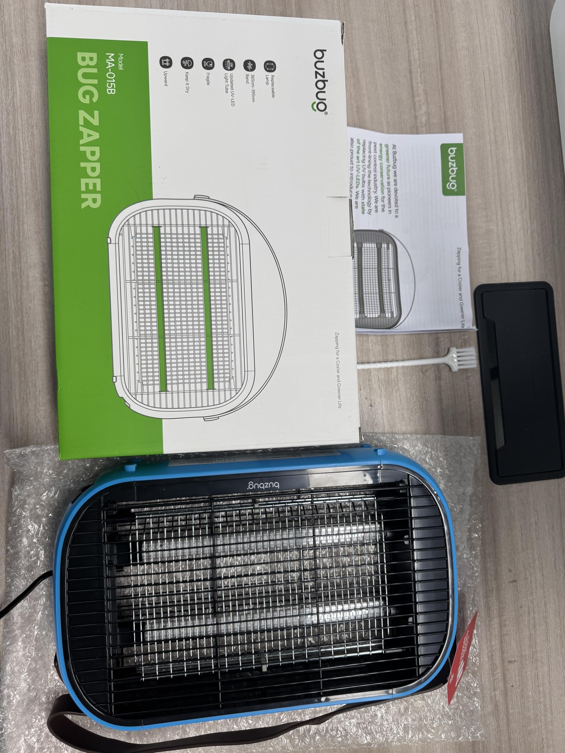 Buzbug Mata Insectos LED, Lámpara con 10 Años de Vida Útil, Trampa de Mosquitos y Moscas de, Sostenible con Bajo Consumo Energético, Control de Insectos, Atrapa Insectos（Azul）