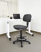 Vista 2 de Office Star DC Series - Silla de dibujo ajustable con anillo para el pie y asiento de espuma esculpida, vinilo negro
