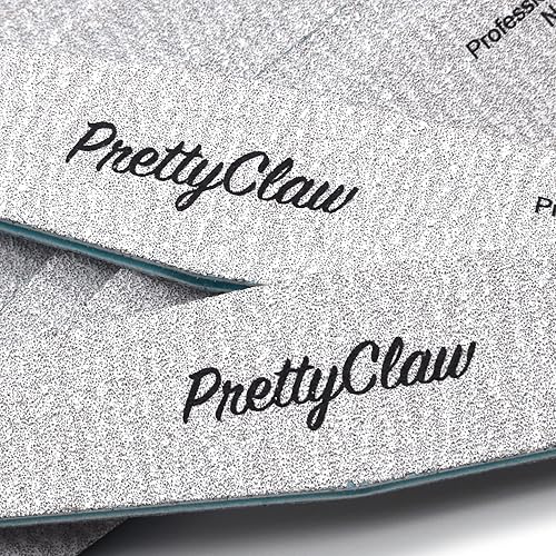 Miniatura 7 de PrettyClaw 50 limas de uñas profesionales de grano 80100, limas de uñas acrílicas de diamante de cebra de doble cara, centro de plástico, tablero de