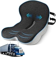 L-Shaped Memory Foam Truck Seat Cushion for Drivers - Ergonomic Lumbar Support & Tailbone Pain Relief for Long Hauls