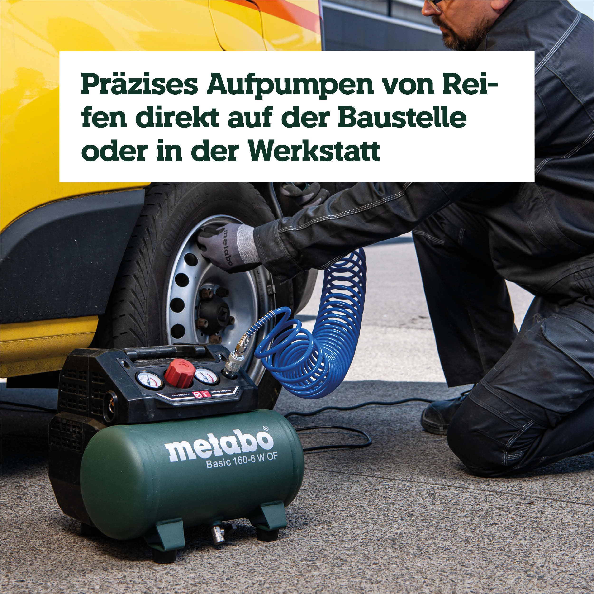 metabo Kompressor Basic 160-6 W OF, 6 l Druckluftkompressor, Tragbar