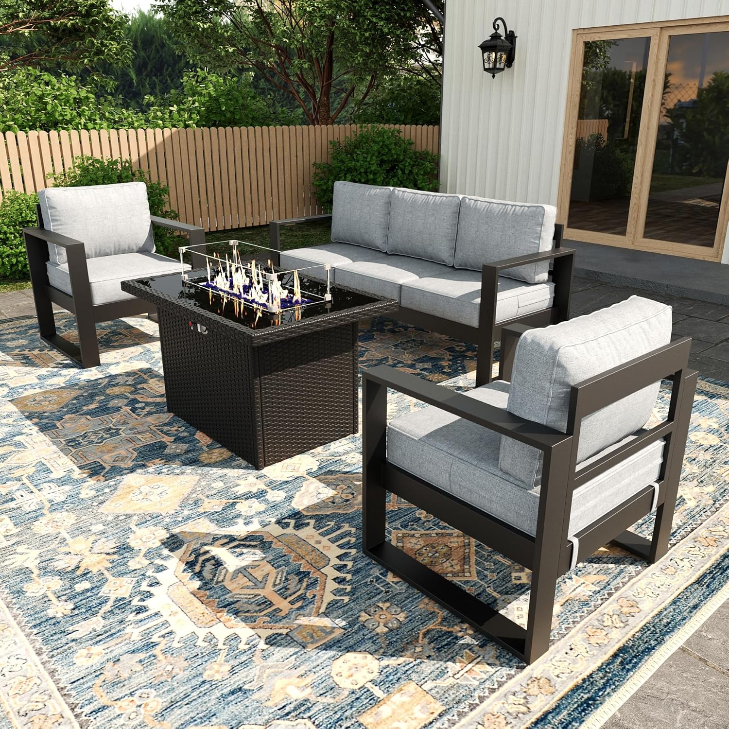 Piece Modern Aluminum Patio Furniture Set with Egypt Ubuy