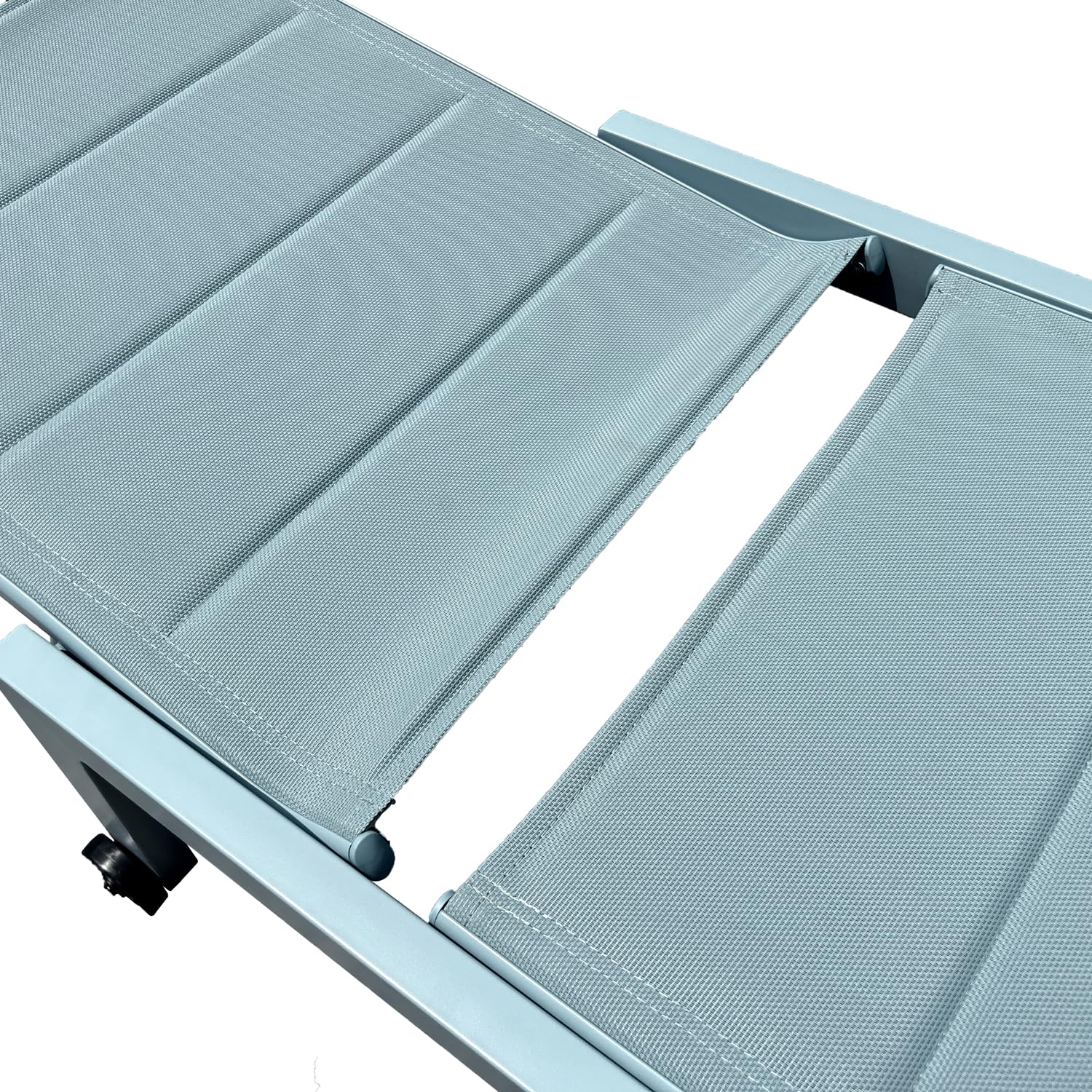 Happy Garden Bain de Soleil Barbados en textilène et Aluminium Bleu Clair. Transat d'extérieur Multi Position.