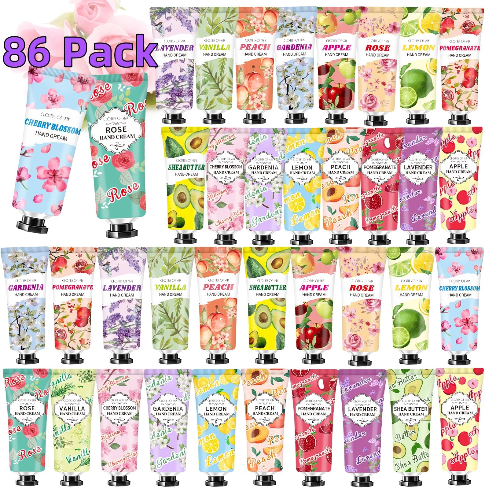 86 Pack Hand Cream Bulk Gifts for Women,Teen Girls,Mothers Day Gifts,Teacher Appreciation Gifts in Bulk,Nurses Week Gifts,Gifts for Mom,Natural Fragrance Travel Size Lotion for Dry Cracked Hands