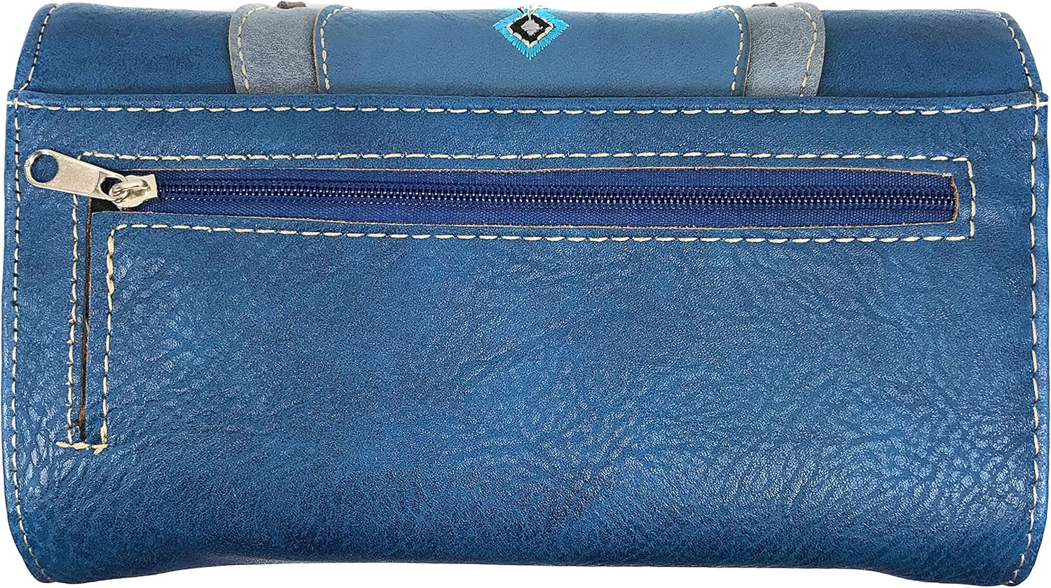 Zelris Turquoise Stone Concho Peacock Feather Women Conceal Carry Tote Purse Set