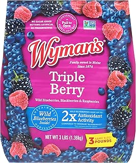 Wymans Triple Berry, 3 lb (Pack of 1) - Wild Blueberries, Blackberries & Raspberries