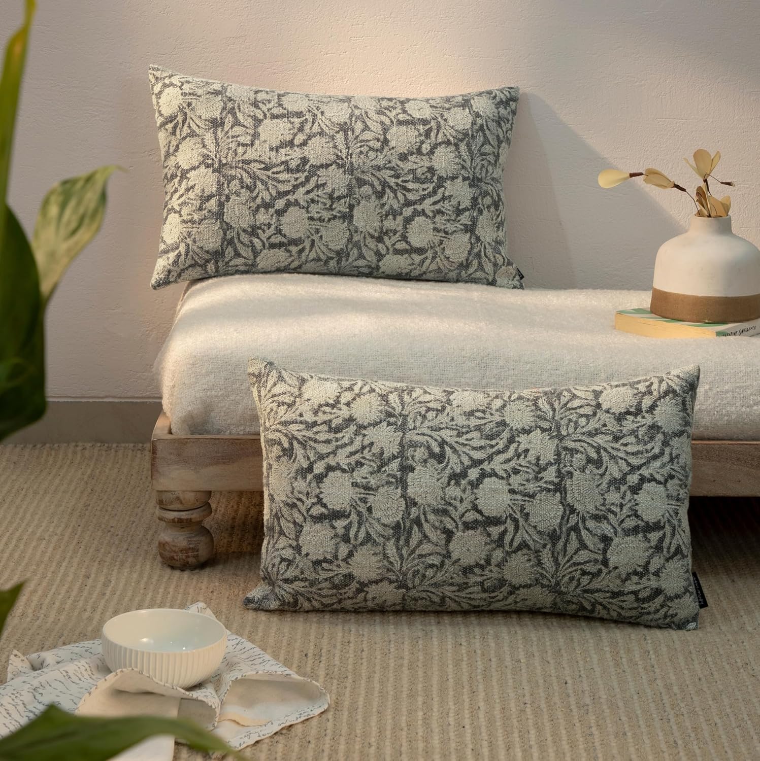 Decorative Throw Pillow Covers, Set of 2 (Denim Blue, 18" x 18" (Pack of 2))