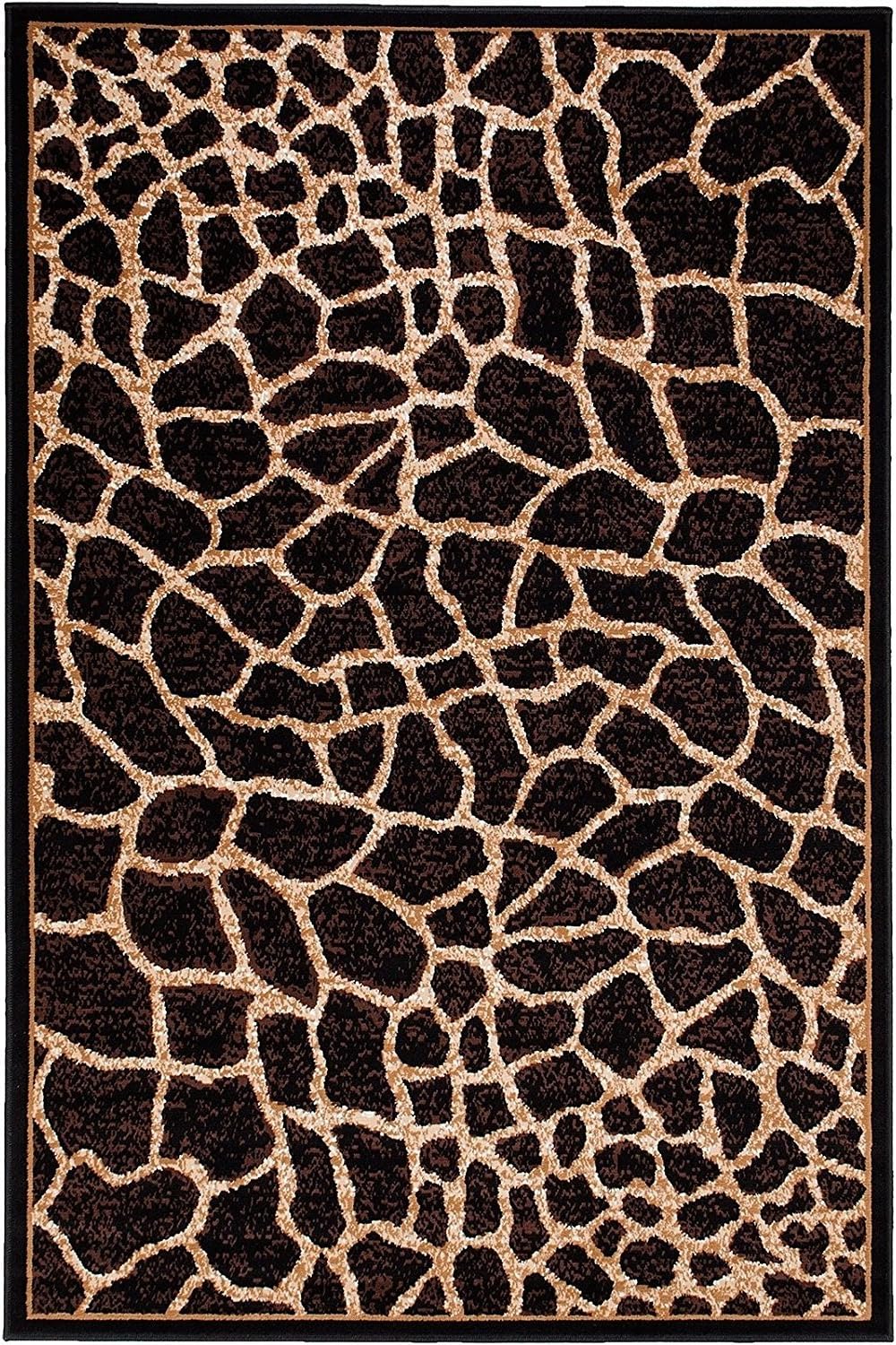Modern Animal Print Giraffe Skin Area Rug (3’ 11” X 5’ 2”)