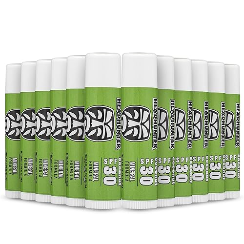 Headhunter Coconut Sport Chapstick Protector solar SPF 30, bálsamo labial mineral natural para protección solar, protector solar labial para