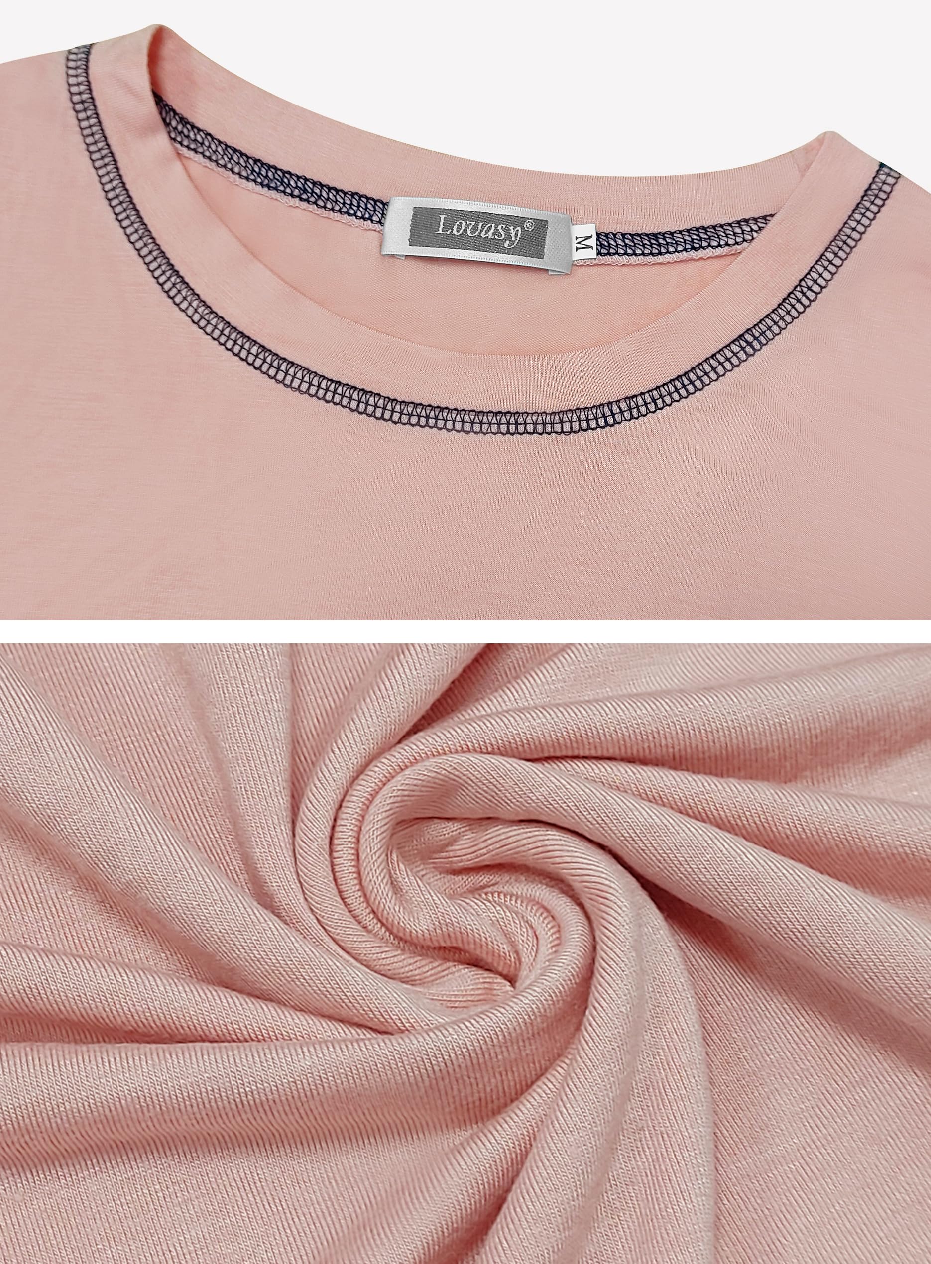 Lovasy Pigiama Donna Manica Lunga Pantaloni Lunghi Casual Scollo a V Top con Motivo a Pois Carino con Tasca Due Pezzi