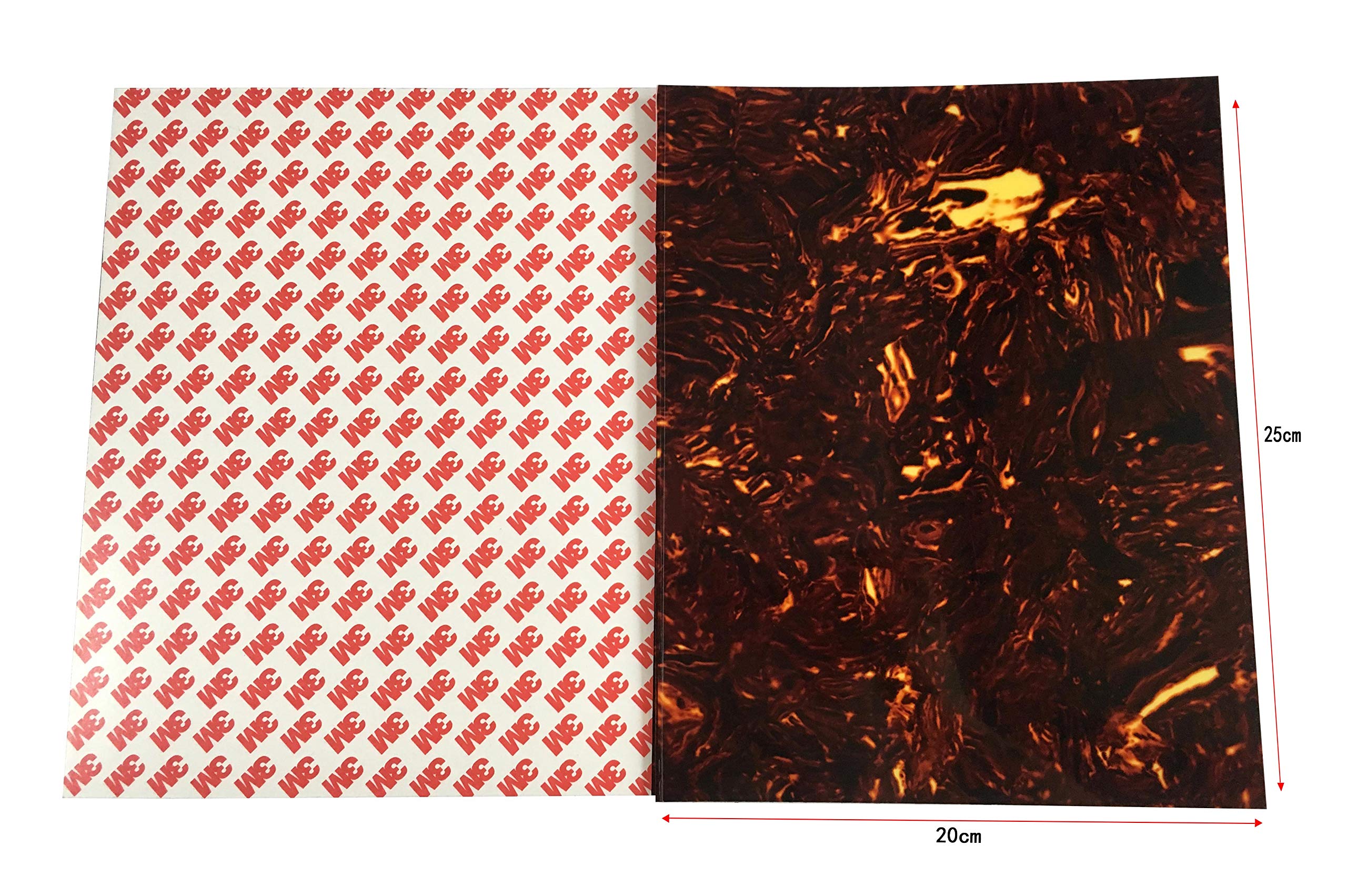 25x20cm Blank Acoustic Guitar Self Adhesive Pickguard Material Sheet 2PC (Brown Tortoise)