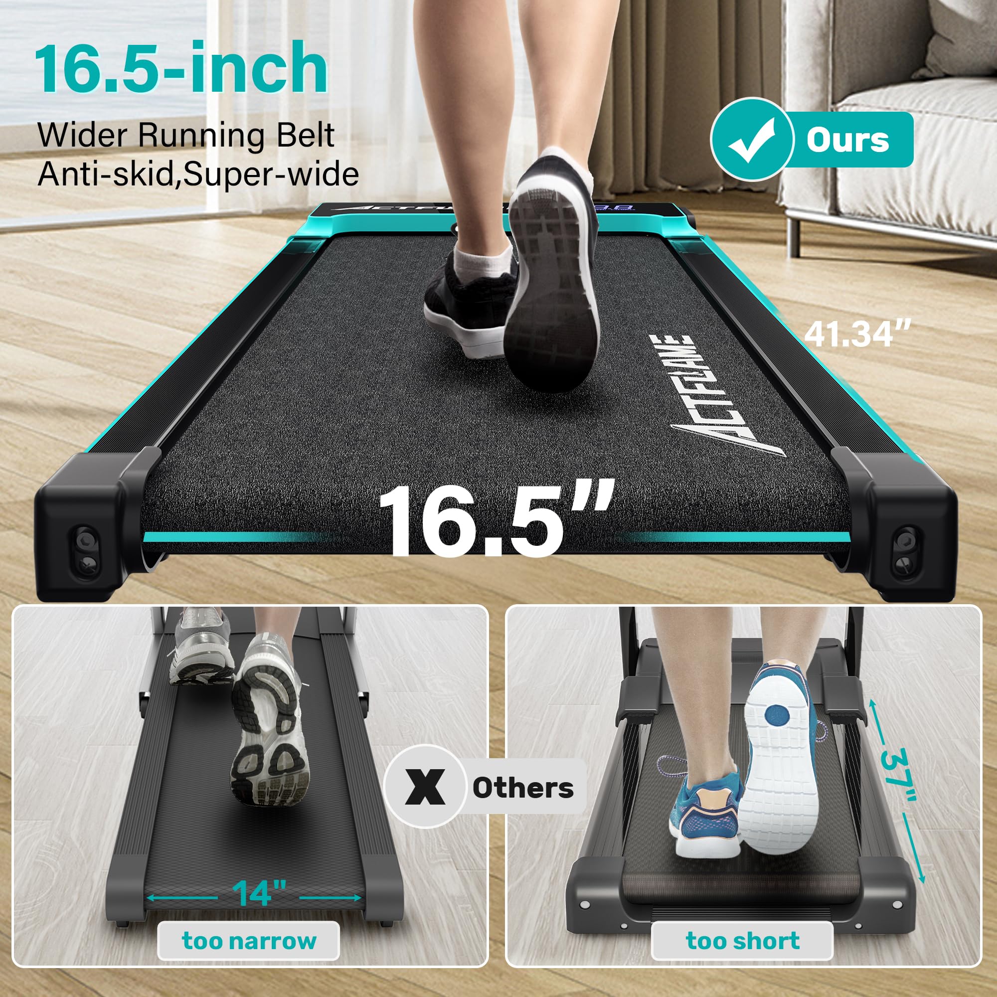 Amazon | ACTFLAME Walking Pad with Incline, Portable Treadmill for
