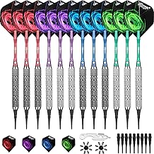 CyeeLife Soft tip Darts set 18g with 100 Plastic Points+Tool+12 Aluminium shafts+16 Flights,12pcs of 1 Packs