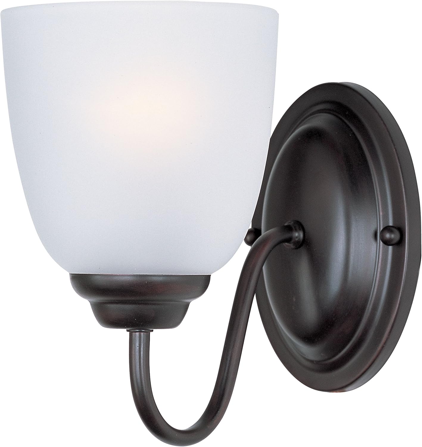 Maxim Lighting Stefan 1-Light Wall Sconce | Oil Rubbed Bronze Finish | Frost Glass Shade | Hallway Bedroom Sconce | 10071FTOI