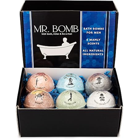 Amazon.com: Organic Bath Bombs Gift Set for Men - Vegan Natural ...