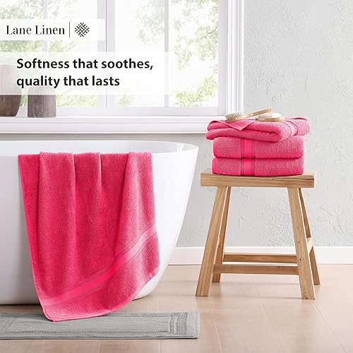 Vista 332 de LANE LINEN Juego de toallas de baño 100% algodón, 18 piezas, cero torsión, secado rápido, súper suaves y altamente absorbentes, 6 toallas de baño, 6