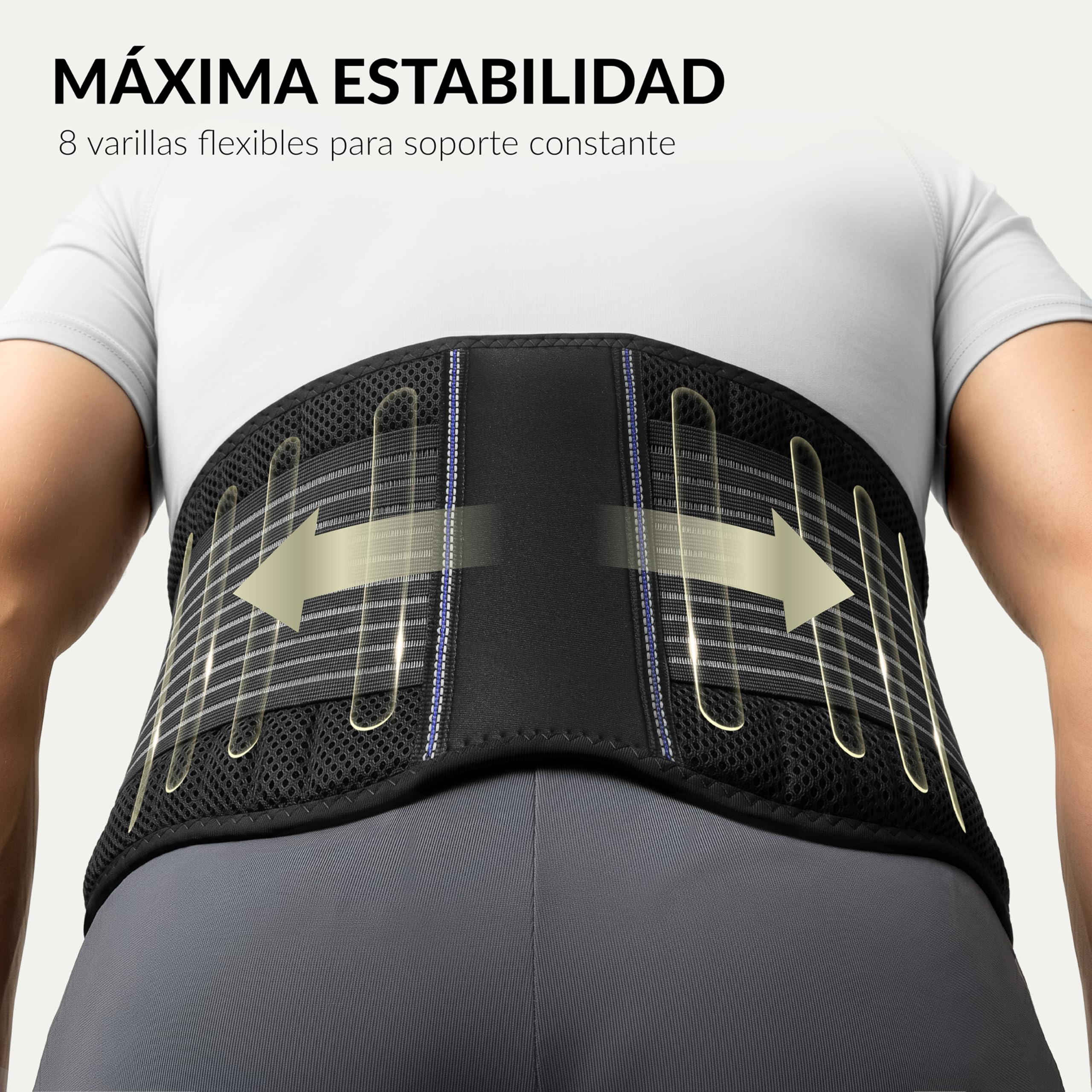 BraceUP Faja Lumbar Hombre y Mujer - Cinturon Lumbar Transpirable para Espalda Inferior, Soporte para Ciática (S/M 70-90 cm)