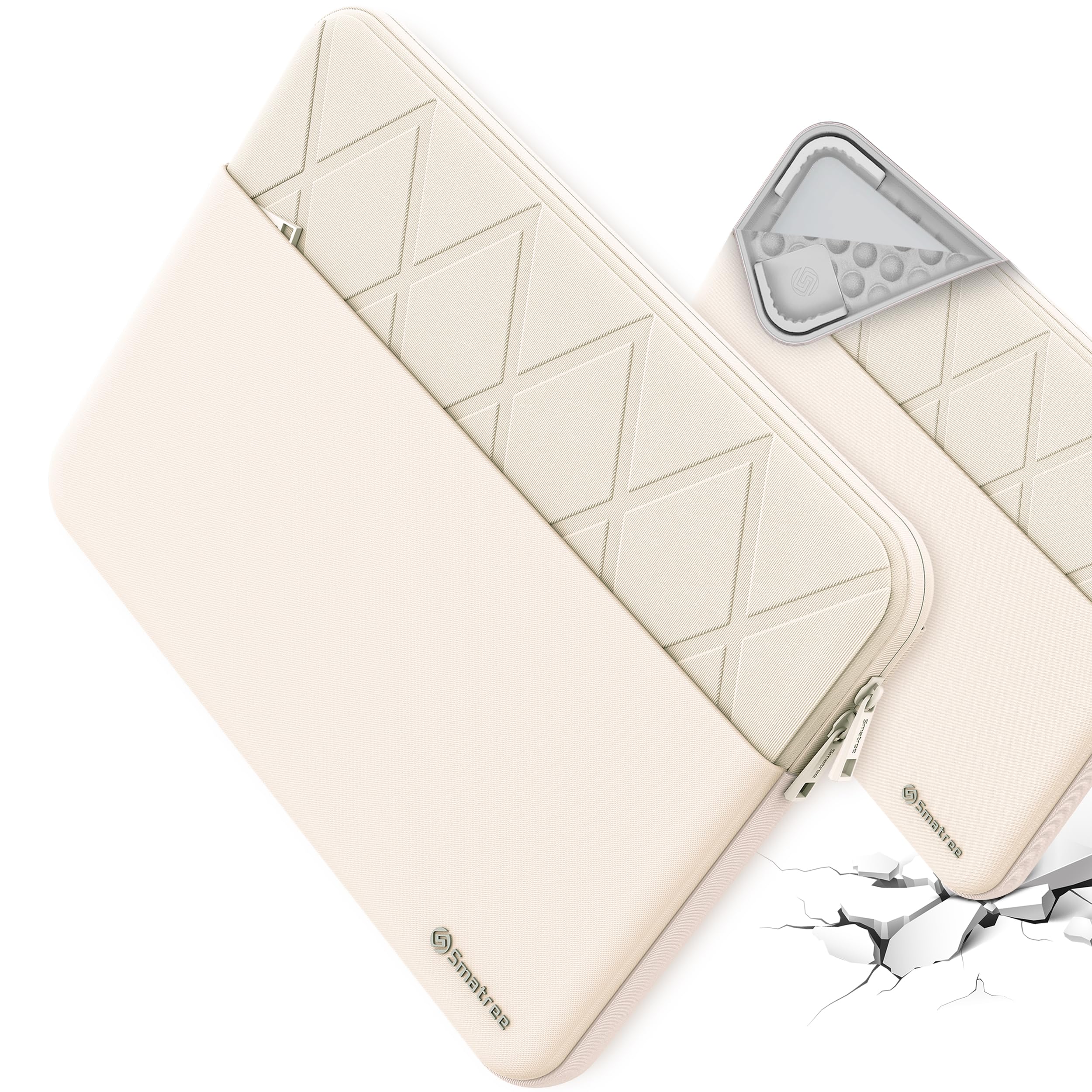 Laptop Sleeve for 16.3 inch DELL XPS 16 9640 Laptop, for 16 inch DELL Precision 5680/5690 Workstation, Computer Case with Accessory Pocket, Patented Super Corner Design, White (E619W)