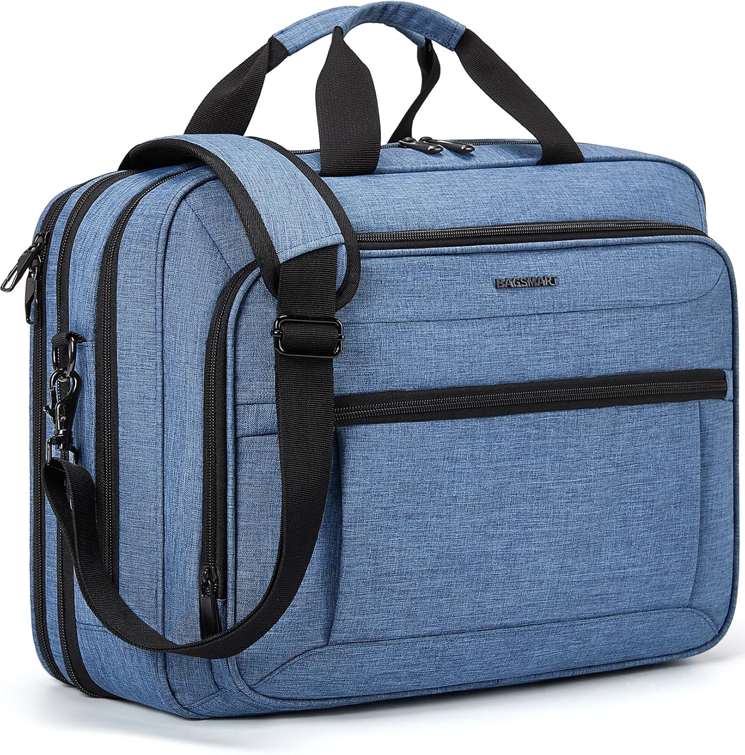 BAGSMART 17.3 Inch Laptop Bag, Expandable Computer Bag, Briefcase for Men, Mens Work Bag for Business Travel, Blue