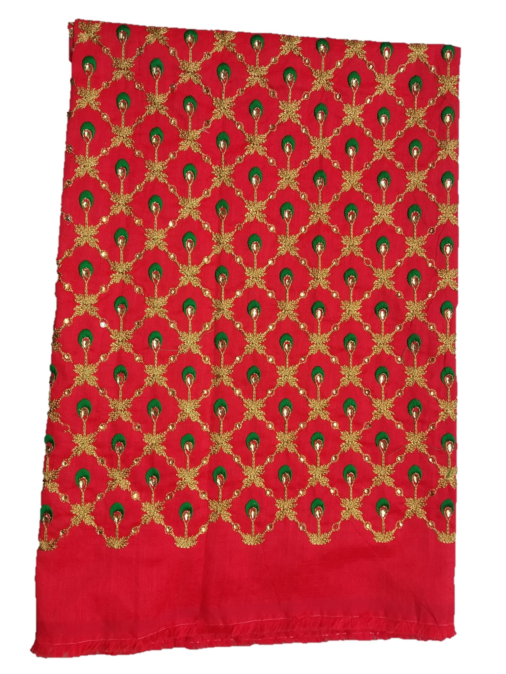 Women Heavy Embroidery Golden Work Kanjivaram Silk Saree Banarasi Silk Saree Blouses(only Blouse Piece)-image-42