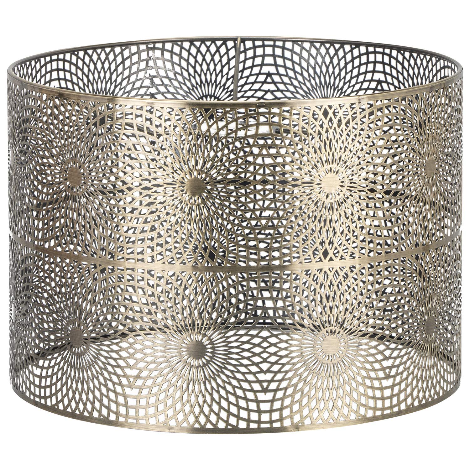 R & R Enterprises Floral Bronze Floral Fretwork Pendant Interior Moroccan Themed Metal Ceiling Light Shade Easy Fit Pendant (Floral Bronze)
