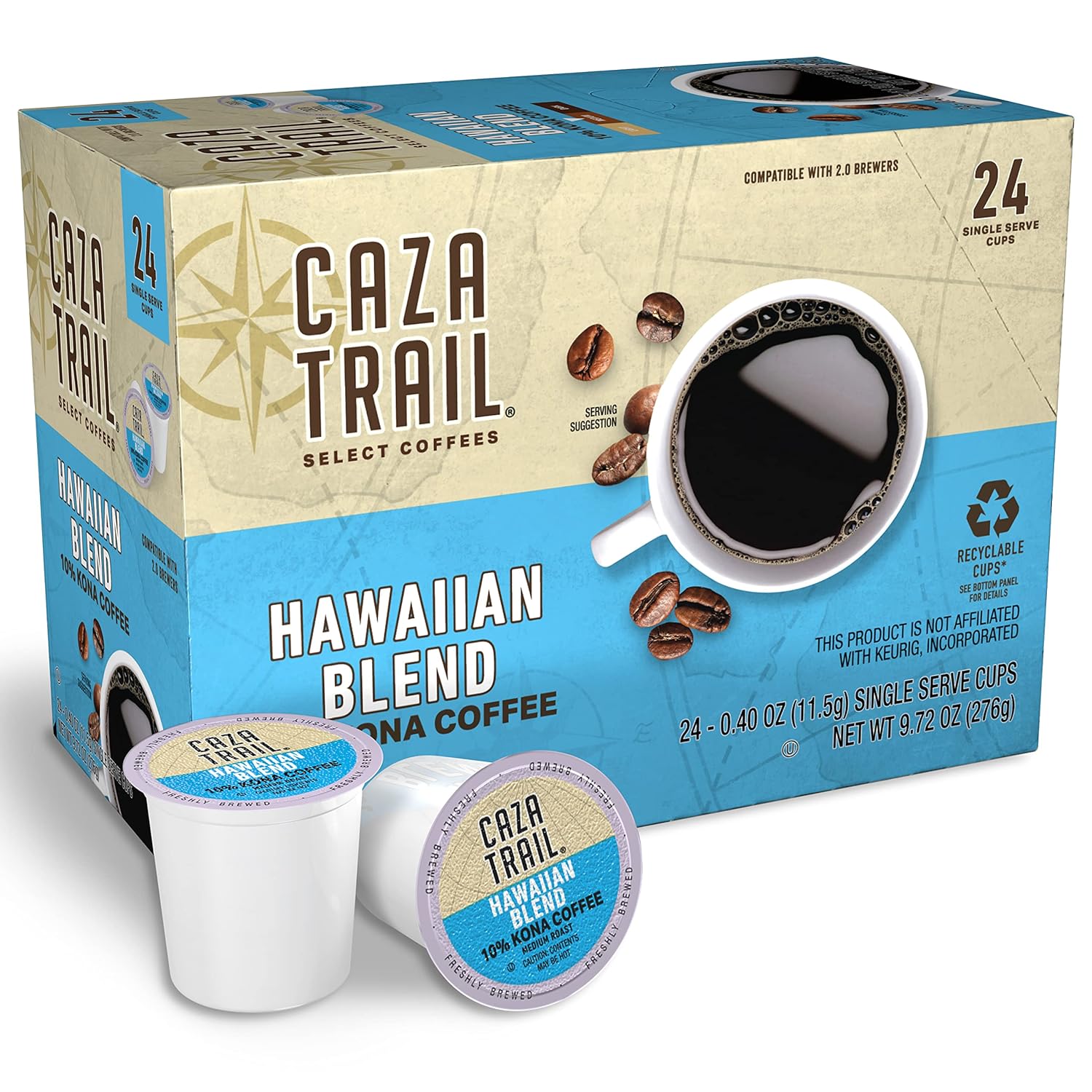 Caza Trail Coffee Pods, Colombian, Single Serve (Pack of 100) (Packaging May Vary)