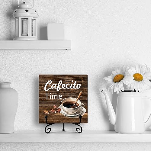 Miniatura 4 de Cartel de barra de café, decoración de estación de café, regalo para mujeres amigas, decoraciones de escritorio para oficina en casa, estante de
