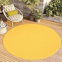 TAPISO Mono Tappeto Rotondo Soggiorno Pelo Corto Design Moderno Monocromatico Tinta Unita Monocolore Tonalità Giallo Indoor Outdoor Camera Cucina Sala Salotto OEKO-TEX 160 x 160 cm