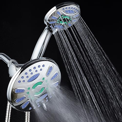 Miniatura 7 de AquaStar Elite - Cabezal de ducha 3 en 1 de alta presión de 48 modos de 7 pulgadas con chorros antiobstrucciones Microban para más potencia y menos