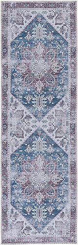 Vista 38 de SAFAVIEH Alfombra lavable Tucson Collection - 5 x 8 pies, salvia y marfil, antideslizante y fácil de limpiar, ideal para sala de estar, dormitorio