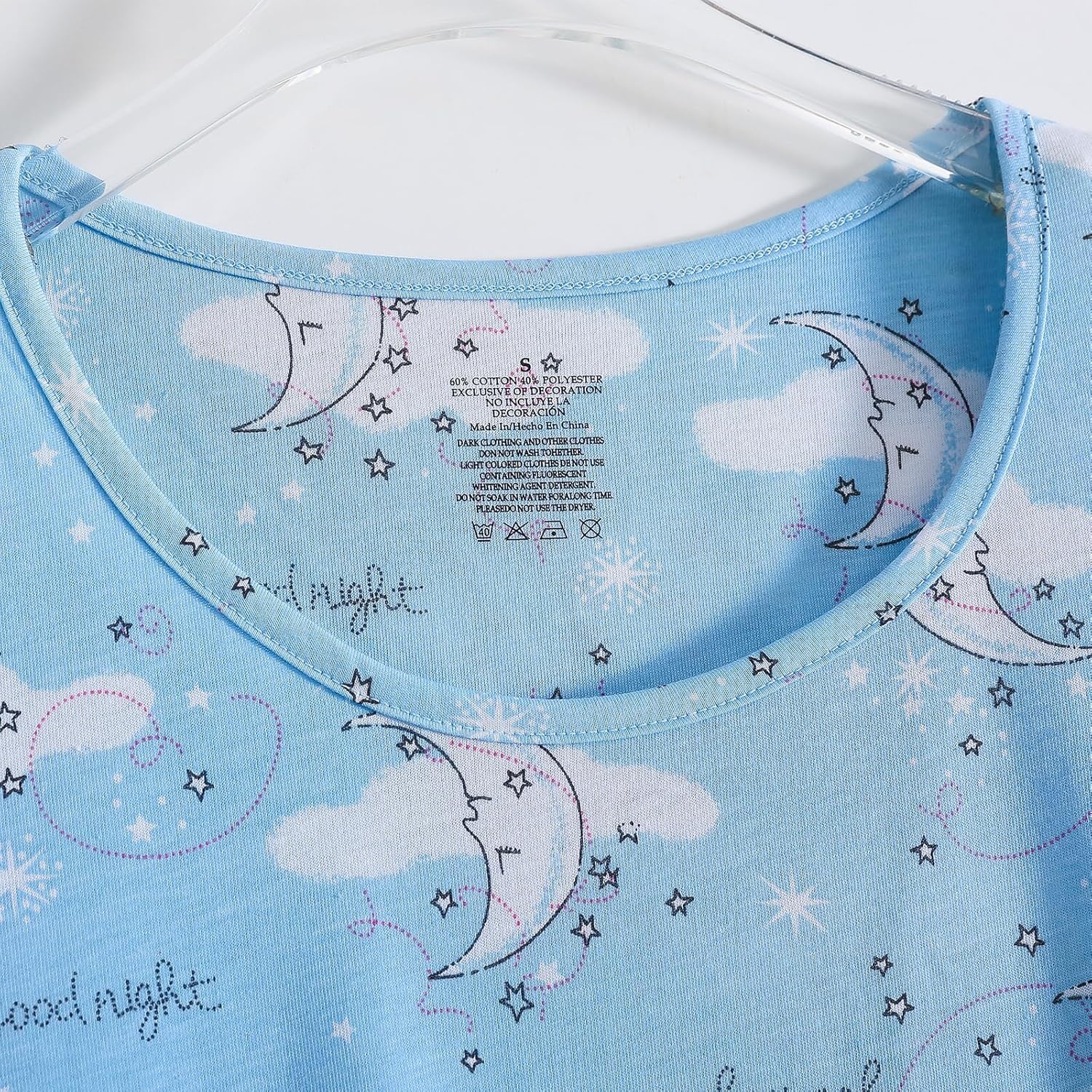 Inadays 3 Pack Women's Cotton Nightgown Sleepwear Long Sleeves Nightshirt Fun Print Sleepdress Loose Comfy Sleepshirts - Image 6