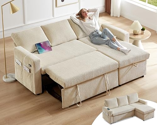 Vipbear Sectionnel avec lit gigogne et ports USB