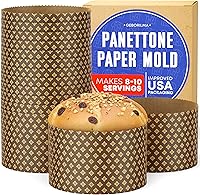Vista 17 de Molde de papel para panettone premium mediano - 18 oz Molde desechable para panettone de 5 pulgadas 500 g - 12 unidades de formas para hornear paska