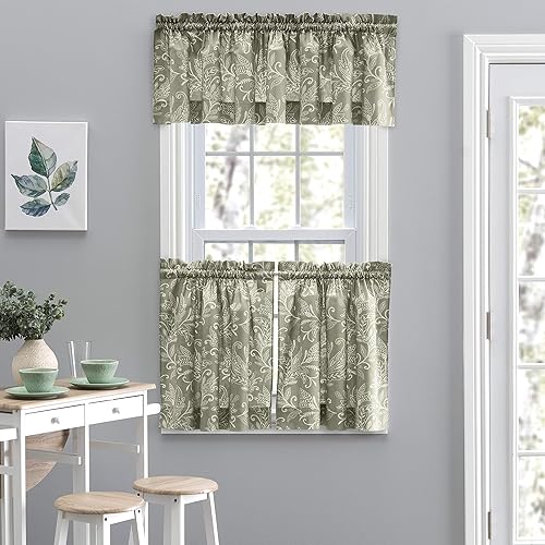 Miniatura 2 de Ellis Curtain Lexington Leaf - Cortina con niveles, color salvia