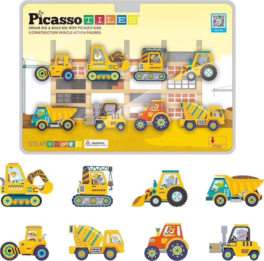 Amazon.com: PicassoTiles Magnetic Tile Building Blocks Add On 8