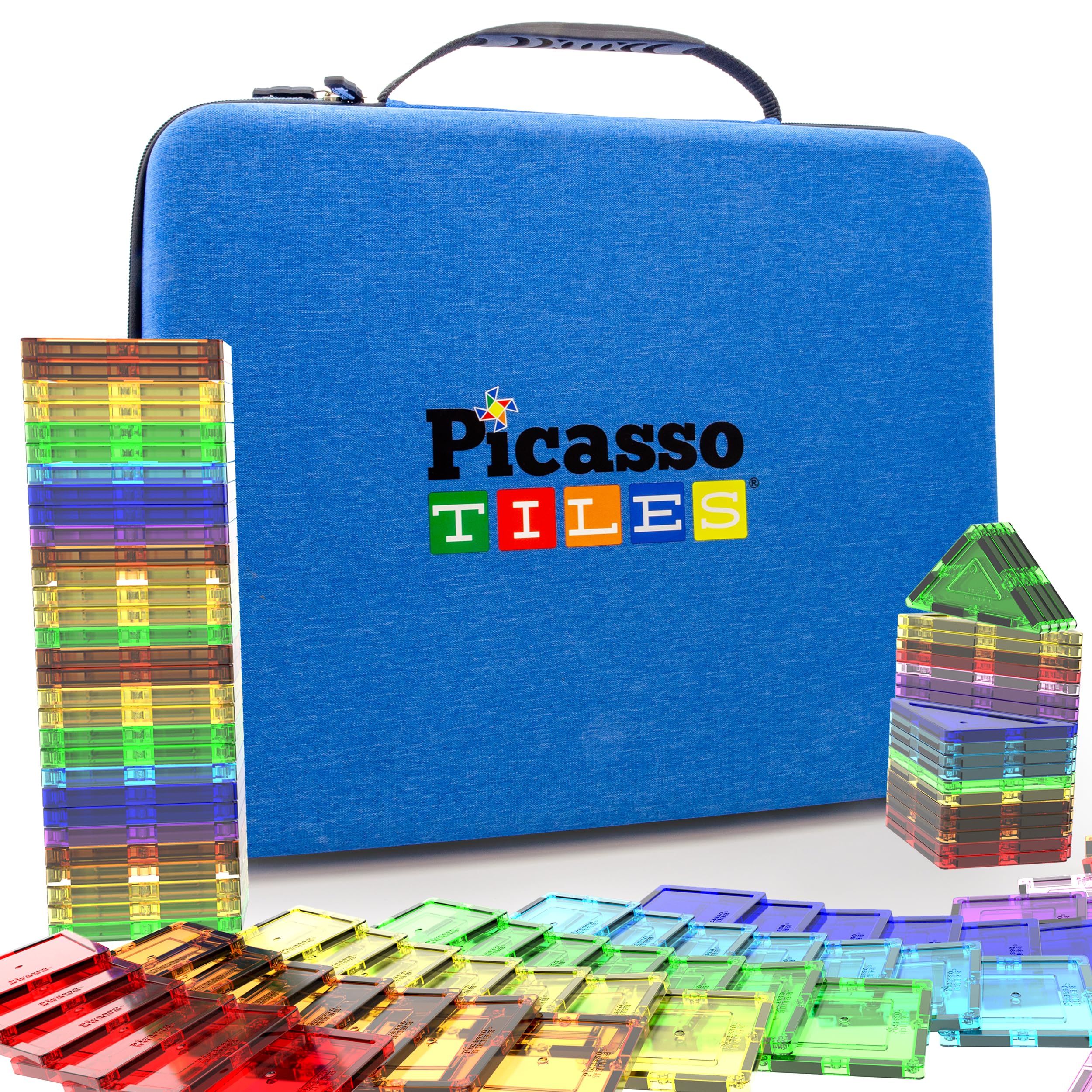 PicassoTiles PicassoToys Toy Carry Case Magnetic Tiles Construction Blocks Travel Bag EVA Storage Organizer Box Action Figure Character Accessory STEM STEAM Toys Portable Water Resistant Oxford Cloth